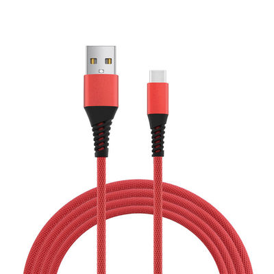 Nylon Braided USB Charger Cable , 1.2m 2m Sync Fast Charging Type C Cable