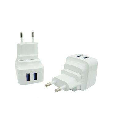 2 Port Fordable Wall Mount Charger Usb Wall Charger Universal Adapter Changable Plug Eu/Us/Aus/Uk 5v2.1a